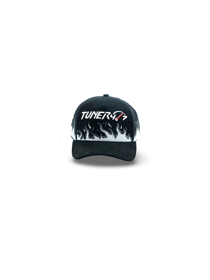 Hats With Flames - Black and white image