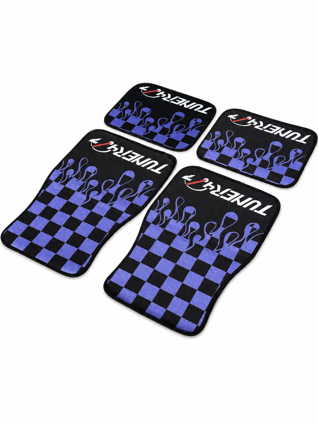 Checkered Flame Floor Mats — Purple