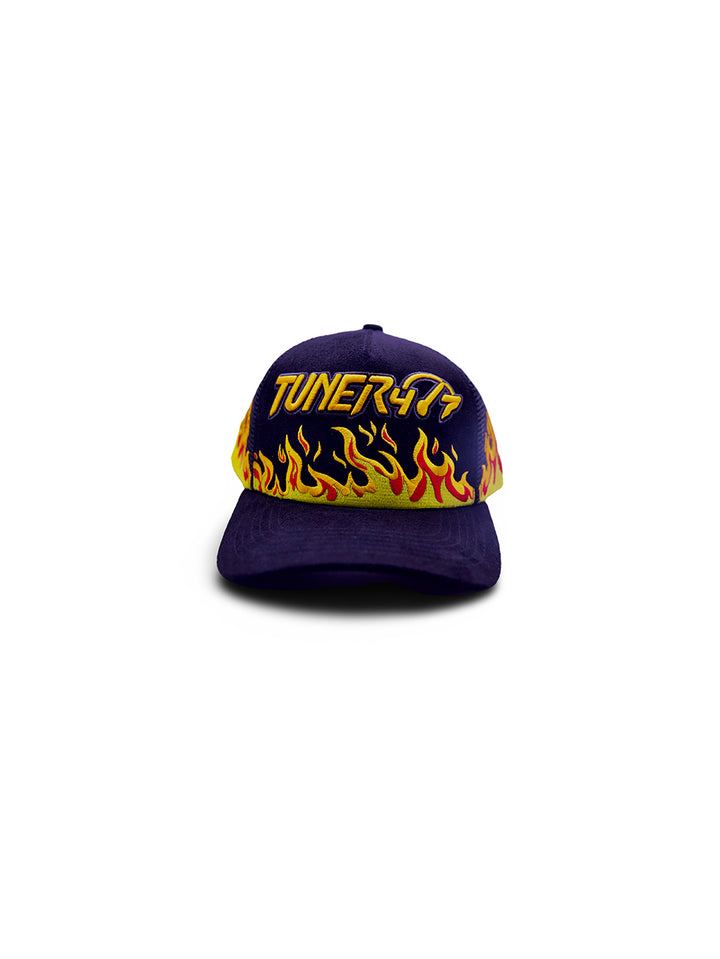 Hats With Flames - Black and orange image