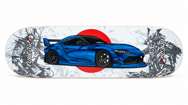 Toyota GR Supra Samurai skateboard deck.